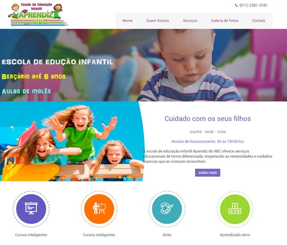 Criao de site para Escola Infantil Aprendiz do ABC